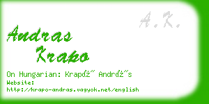 andras krapo business card